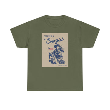 Forever A Cowgirl Comfy Short Sleeve Cotton Tee Shirt Whitetop Arts