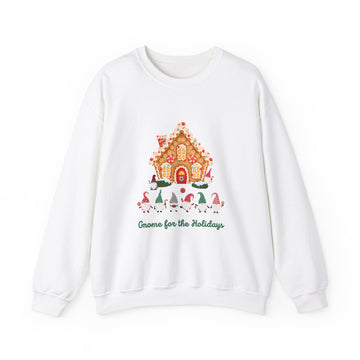 Gnome For The Holidays Unisex Heavy Crewneck Sweatshirt, Christmas, Gift for her, Gift for Him, Holiday, Festive, Cutesy, Candy, Santa