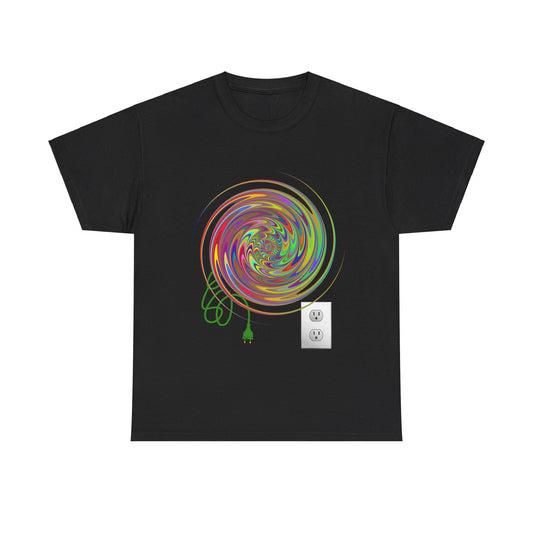 Psychedelic Spinner Unisex Short Sleeve Cotton Tee Shirt Whitetop Arts