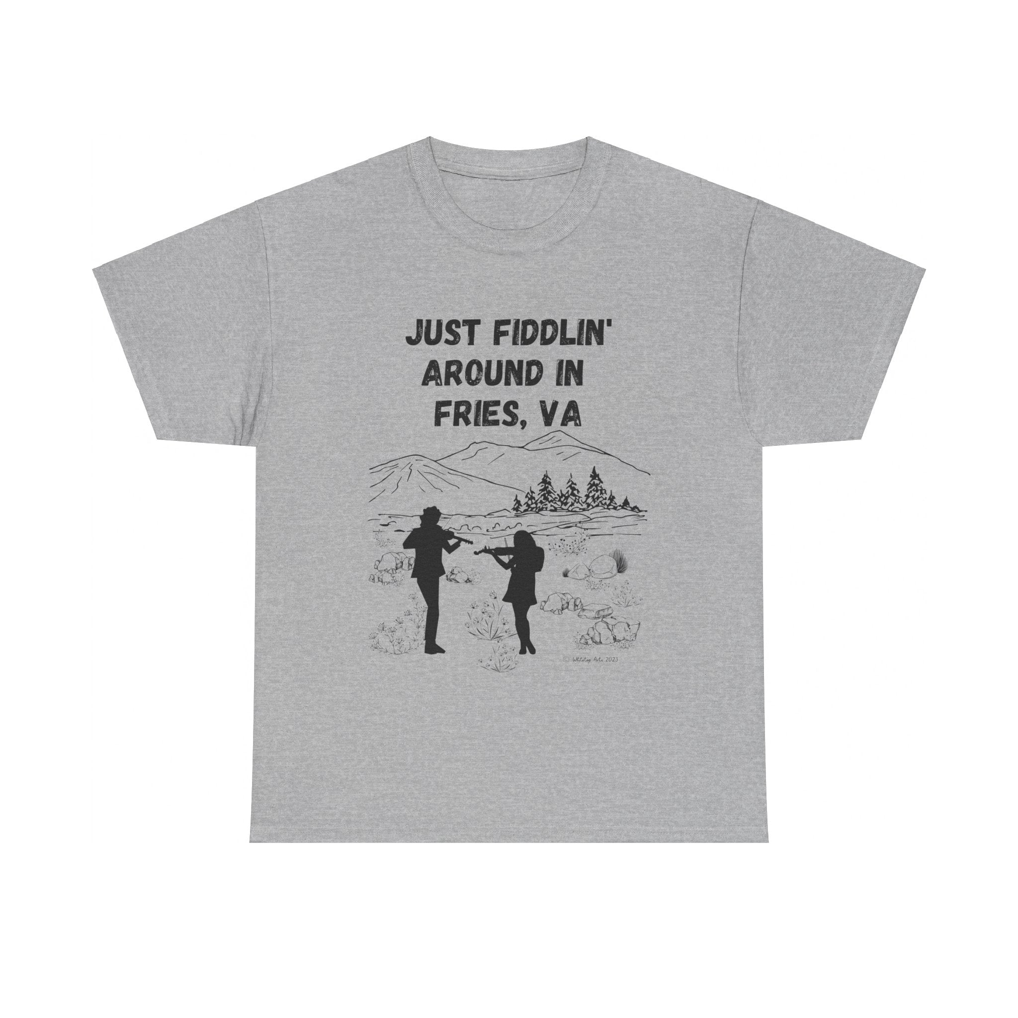 Just Fiddlin' Around in Fries, VA Unisex Heavy Cotton Tee