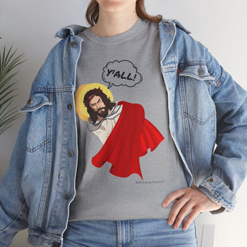 Angry Jesus Unisex Short Sleeve Cotton Tee Shirt Whitetop Arts