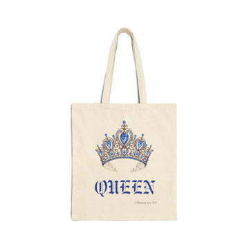 QUEEN Design Reusable Cotton Canvas Tote Bag Shopping Bag Eco Friendly Whitetop Arts