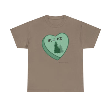 HUG ME Tree Hugger Tee, Nature Lover Shirt, Environmentalist Gift, Earth Day Apparel, Pine Tree Mountain Eco Tee, Funny Nature Graphic Tee