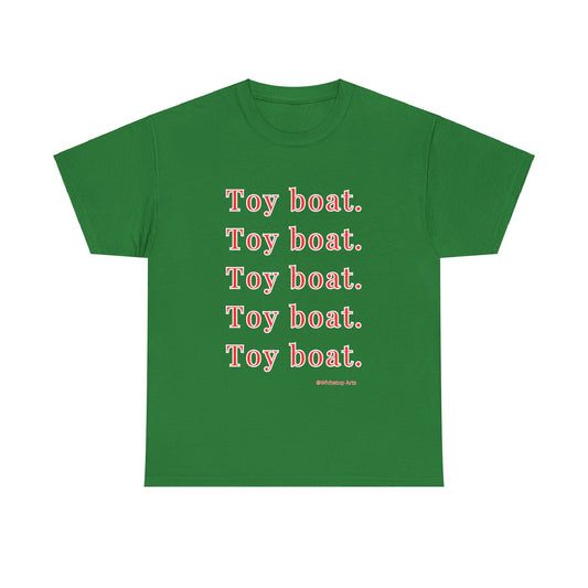 Tongue Twister Toy Boat Unisex Short Sleeve Cotton Tee Shirt, Shirt for Speech Pathologists, Teachers, ESL, Funny Gift, Conversation Starter