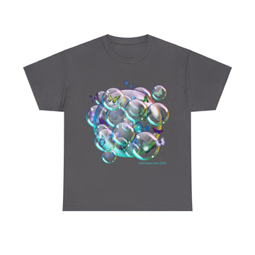 Butterflies in Bubbles Unisex Short Sleeve  Cotton Tee Shirt Whitetop Arts