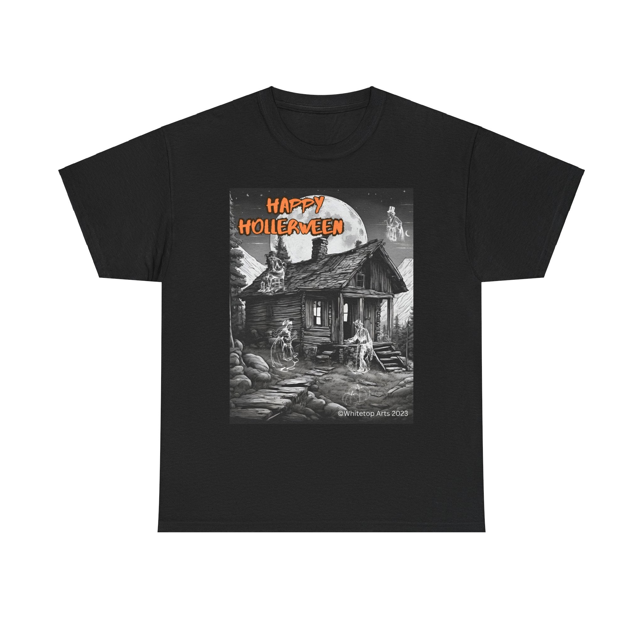 Happy Hollerween Unisex Short Sleeve Cotton Tee Halloween Fall Autumn Whitetop Arts