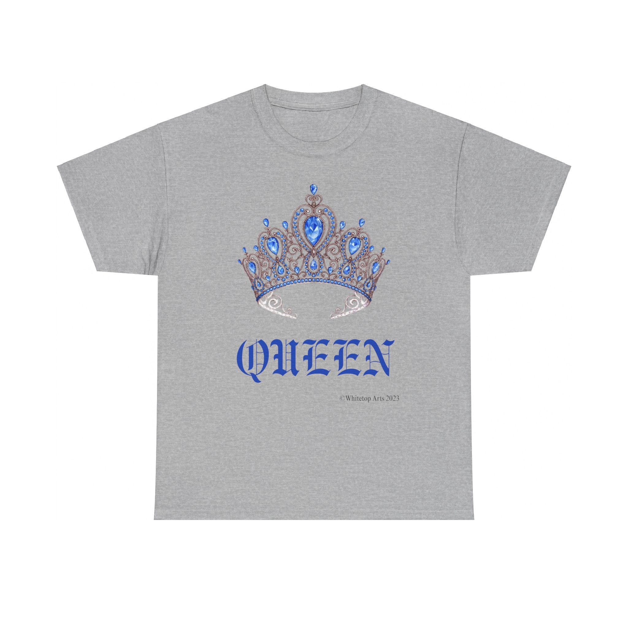 QUEEN Cotton Short Sleeve Tee Shirt by Whitetop Arts