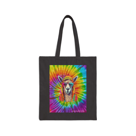 Groovy Llama Reusable Cotton Canvas Tote Bag Whitetop Arts