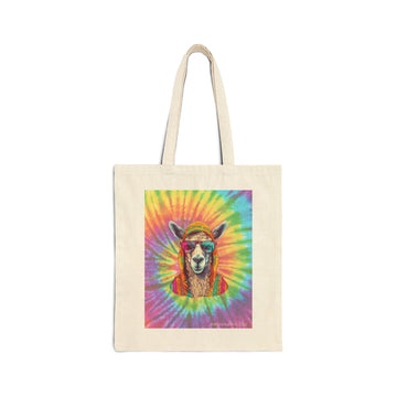 Groovy Llama Reusable Cotton Canvas Tote Bag Whitetop Arts