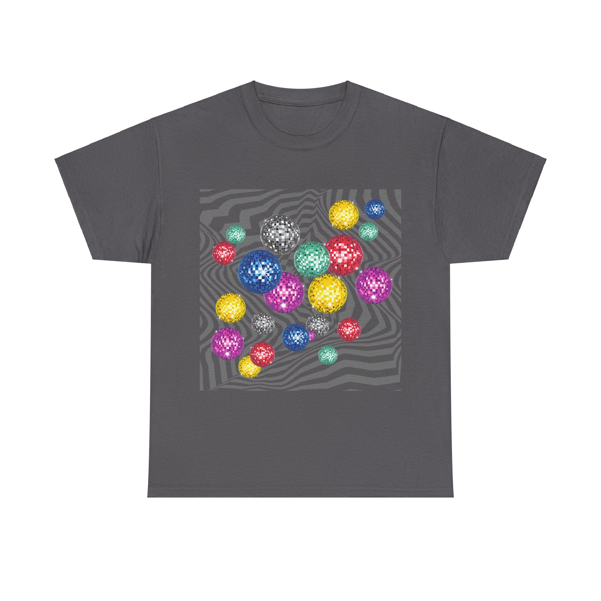 Trippy Disco Balls Design Unisex Short Sleeve Cotton Tee Shirt Whitetop Arts