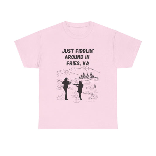 Just Fiddlin' Around in Fries, VA Unisex Heavy Cotton Tee