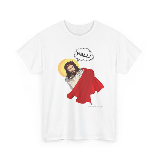 Angry Jesus Unisex Short Sleeve Cotton Tee Shirt Whitetop Arts