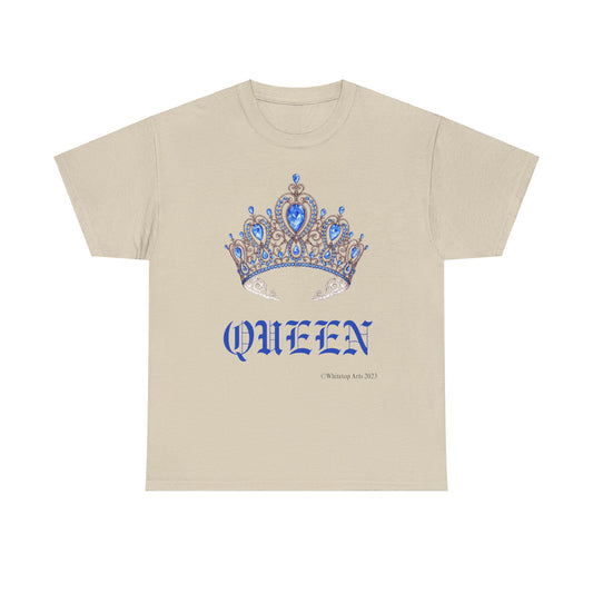 QUEEN Cotton Short Sleeve Tee Shirt by Whitetop Arts