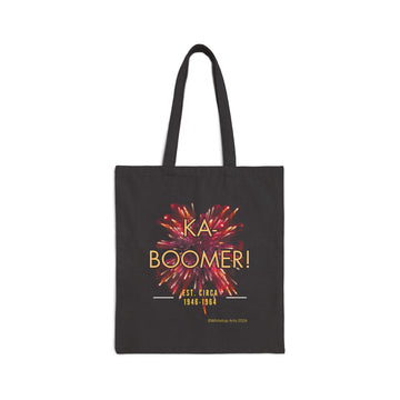 Ka-Boomer! Cotton Canvas Tote Bag in Black Boomer Baby Original Design By Whitetop Arts