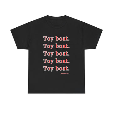 Tongue Twister Toy Boat Unisex Short Sleeve Cotton Tee Shirt, Shirt for Speech Pathologists, Teachers, ESL, Funny Gift, Conversation Starter