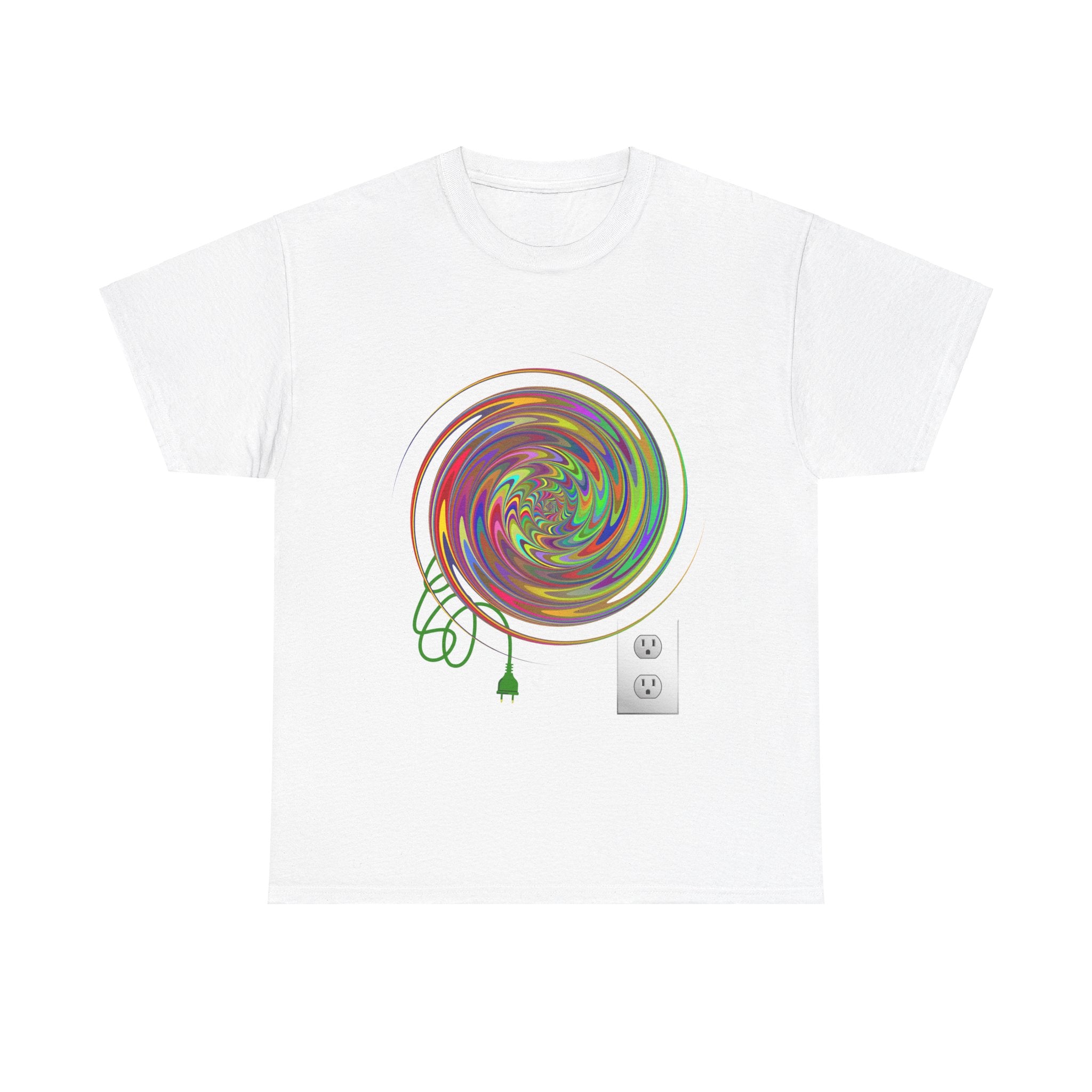 Psychedelic Spinner Unisex Short Sleeve Cotton Tee Shirt Whitetop Arts