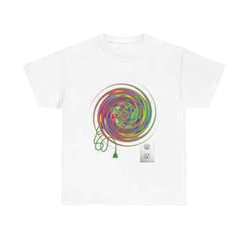 Psychedelic Spinner Unisex Short Sleeve Cotton Tee Shirt Whitetop Arts