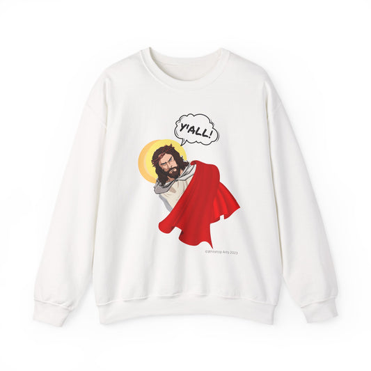 Angry Jesus Unisex Comfy Crewneck Sweatshirt Whitetop Arts