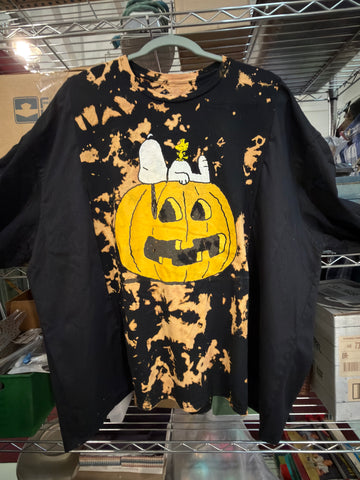 Halloween Snoopy Upcycled Long Sleeve Shirt